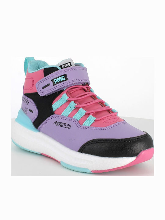 Ghete Copii din Piele cu Velcro Violet