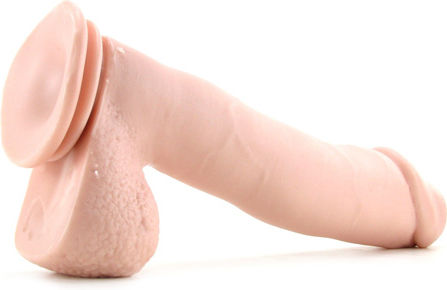 Pipedream Basix Rubber Works Ρεαλιστικό Dildo με Όρχεις και Βεντούζα Flesh 30cm