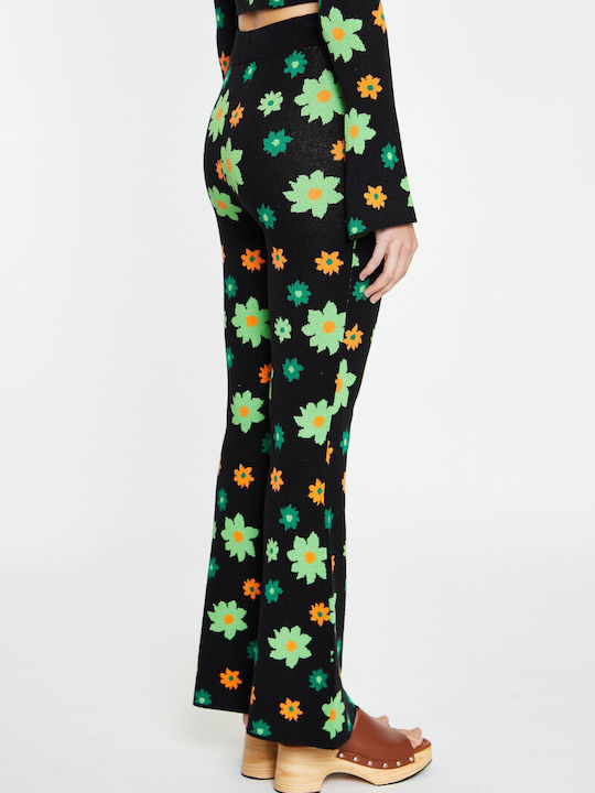 Glamorous Femei Tesatura Pantaloni Floral Verde