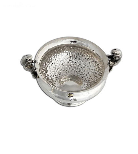 SilverBrand.gr Dekorative Schale Silber mit Sockel Silber 12x12x9cm