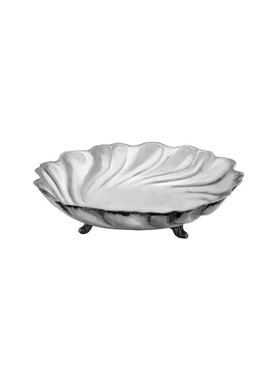 Savvas Design Διακοσμητικό Μπωλ Ασημένιο Ασημί 13x13x3.5cm