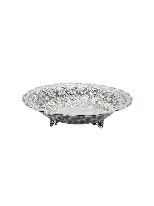Savvas Design Διακοσμητικό Μπωλ Ασημένιο Ασημί 34x34x9cm