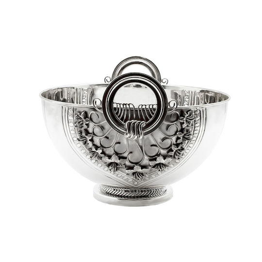 Savvas Design Decorative Bowl Pedestal Silver 27x27x18cm