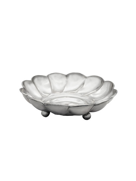 Savvas Design Διακοσμητικό Μπωλ Ασημένιο Ασημί 17x17x4cm