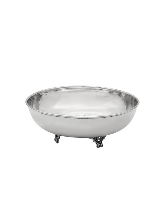 Savvas Design Διακοσμητικό Μπωλ Ασημένιο Ασημί 18x18x4cm