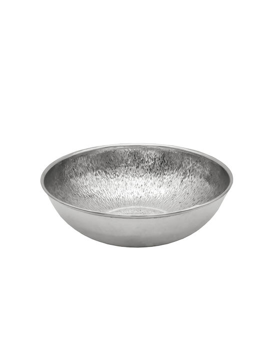 Savvas Design Διακοσμητικό Μπωλ Ασημένιο Ασημί 14.5x14.5x4.5cm