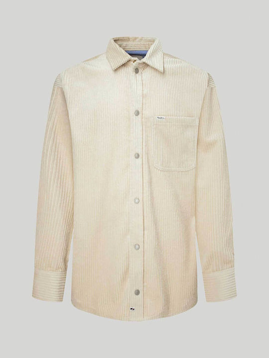 Pepe Jeans Herrenhemd Langärmelig Cord Beige