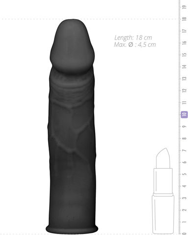Easytoys The Extender Sleeve Удължение На Пениса Черно 18см