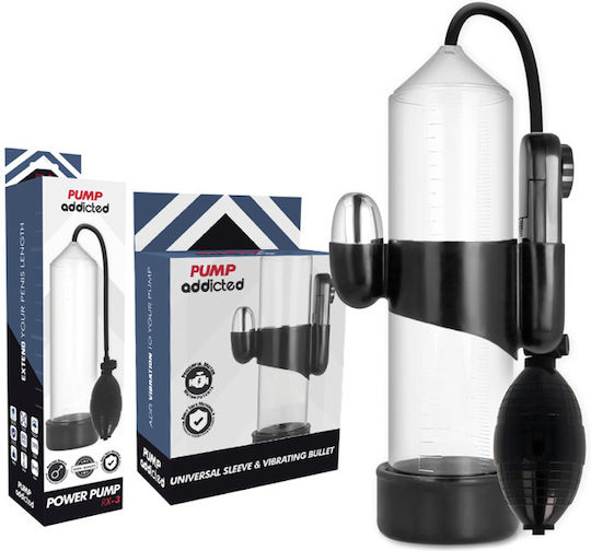 Pump Addicted RX3 with Vibrator Τρόμπα Πέους με Δόνηση Διάφανη
