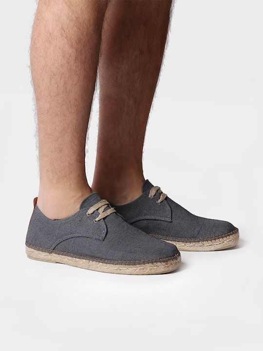 Fabric Men's Espadrilles in Black Color