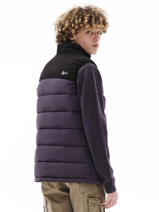Sleeveless Jacket Puffer Waterproof Purple