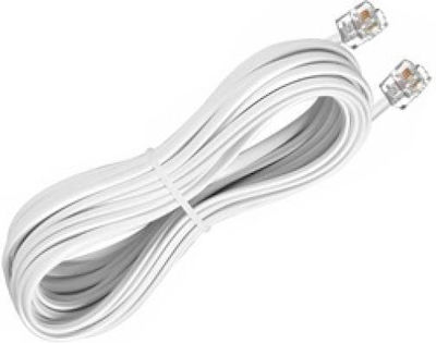 Topelcom Flat Telephone Cable RJ11 6P4C 10m White (01.074.0118)