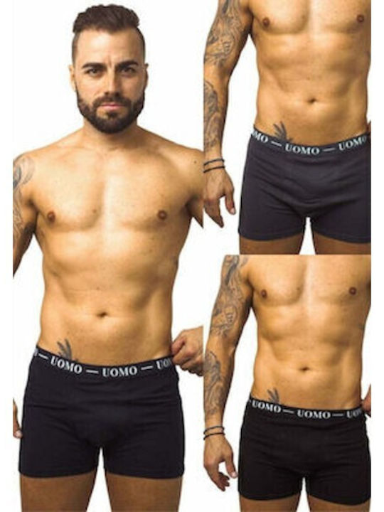 Uomo 1012 Herren Boxershorts Mehrfarbig mit Mustern 3Packung