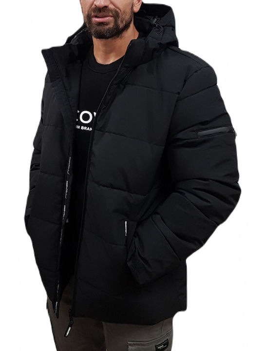 Rebase Herren Winter Jacke Puffer Schwarz