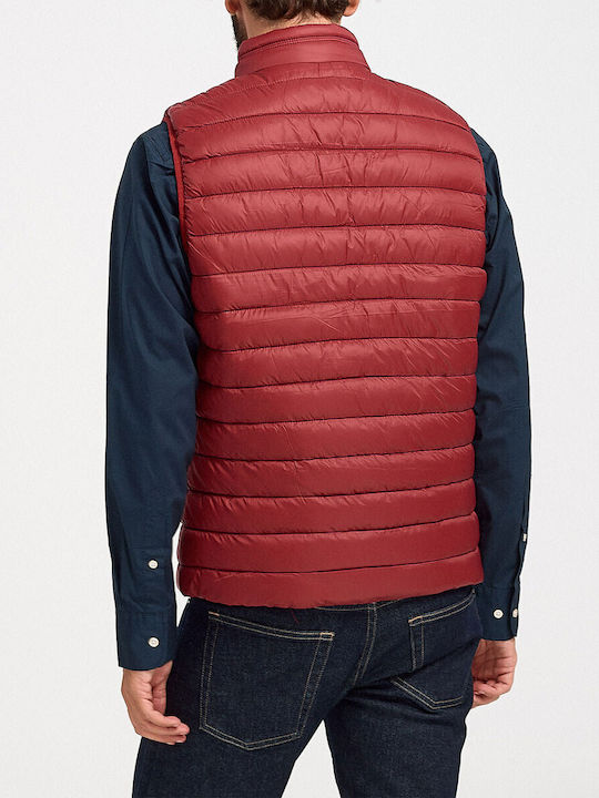 Rook Men's Winter Sleeveless Puffer Jacket Burgundy