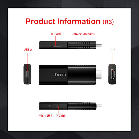 Andowl Smart TV Stick R3 4K UHD με Wi-Fi / HDMI