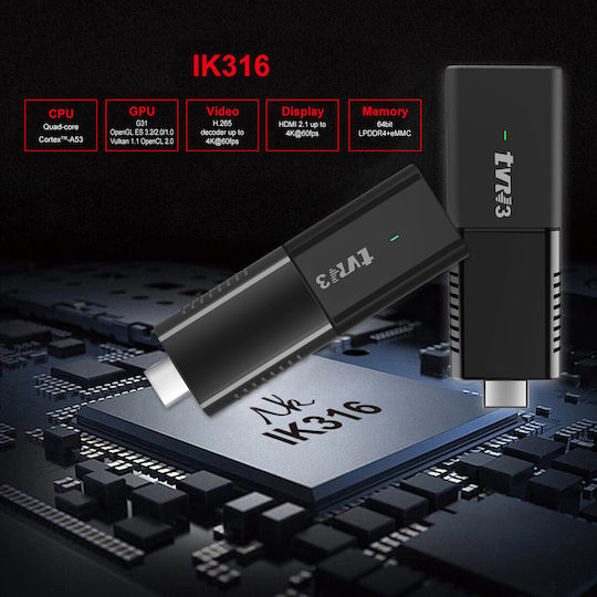 Andowl Smart TV Stick R3 4K UHD με Wi-Fi / HDMI