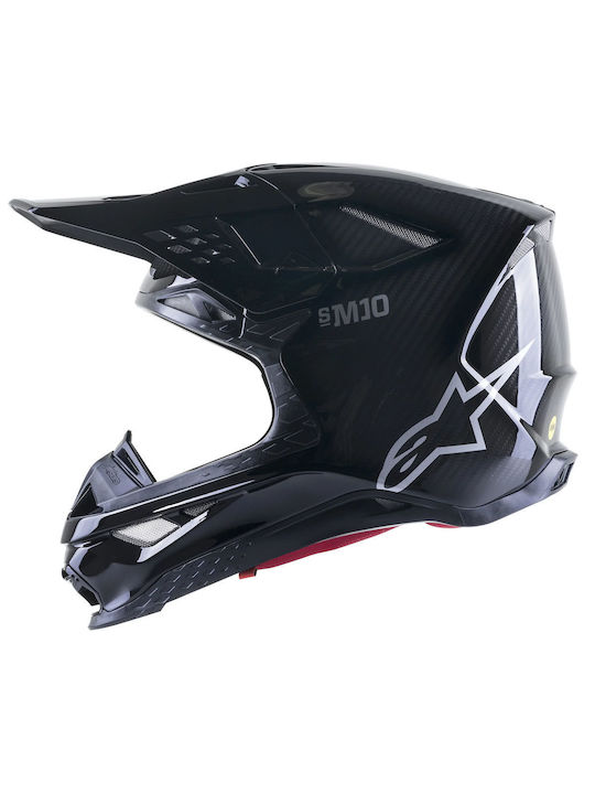 Alpinestars Supertech M10 Solid Black Κράνος Μηχανής Motocross ECE 22.06