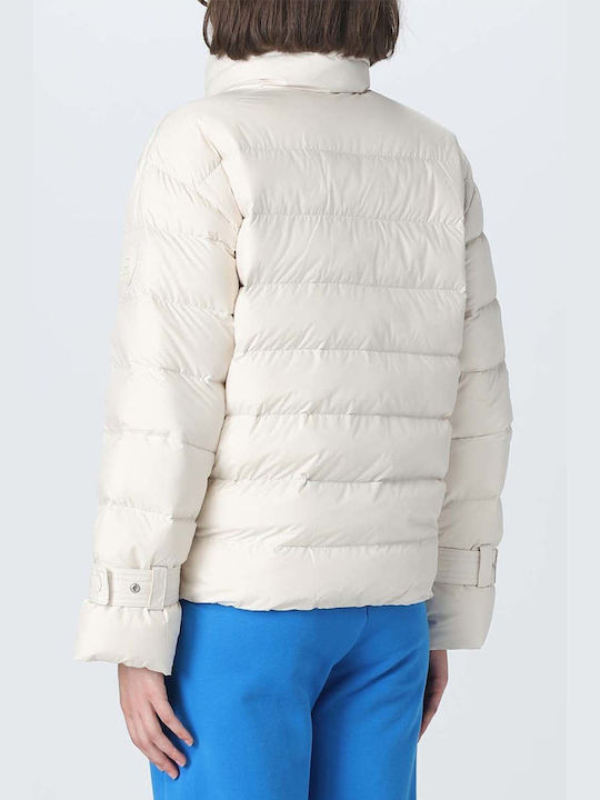 Woolrich Women's Short Puffer Jacket for Winter Beige