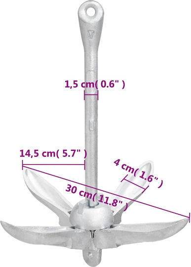 vidaXL Ancoră de Barcă Grapnel 1.5kg