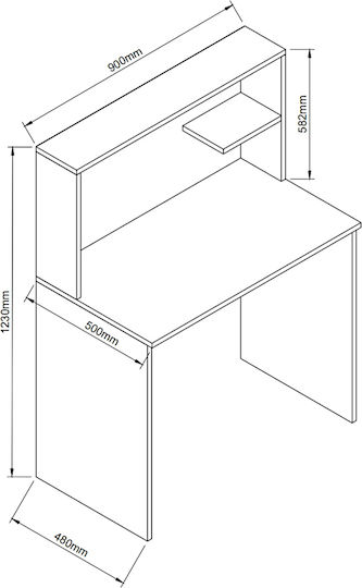 Бюро Diallo Дървено Лакя / Дъб 150x50x123см.