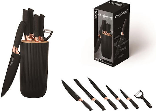 Cheffinger Knife Set with Block from Stainless Steel 20cm 7pcs