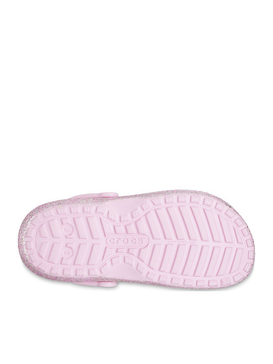 Ανατομικές Παντόφλες Ροζ Classic Lined Glitter Clog