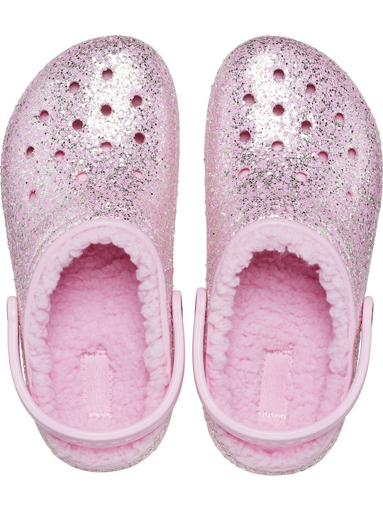 Ανατομικές Παντόφλες Ροζ Classic Lined Glitter Clog