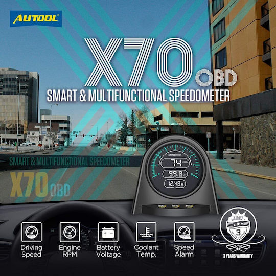 Autool X70 Диагностичен инструмент за автомобили Дигитален OBD 2 с Кабел