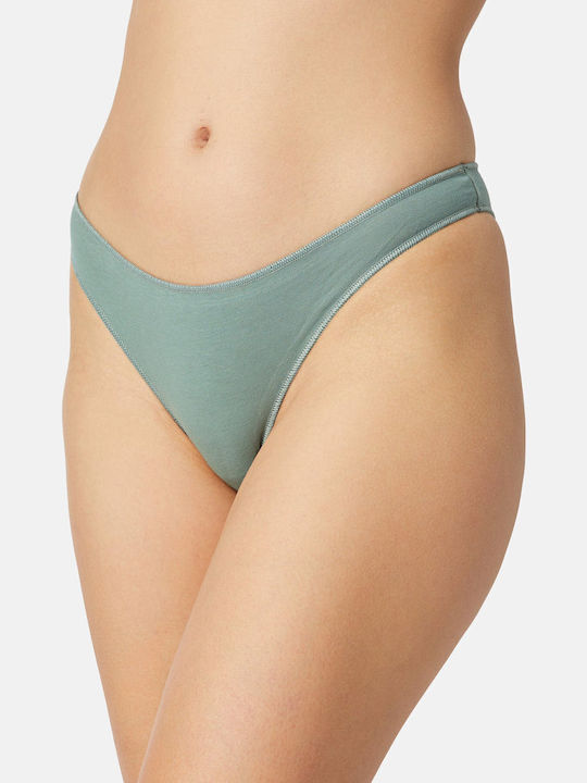 Miss Βαμβακερά Дамско Слип 3Pack без Шевове Каки