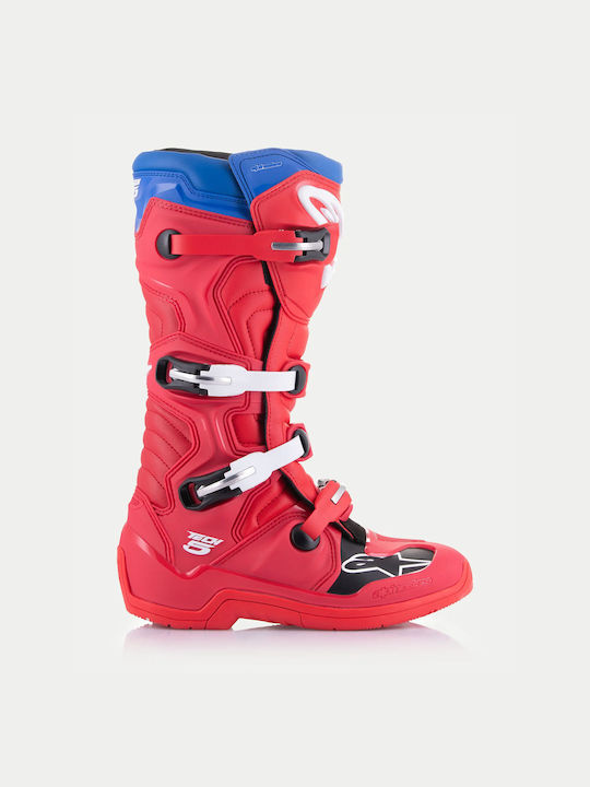 Alpinestars Tech5 Ανδρικές Μπότες Μηχανής Κόκκινες