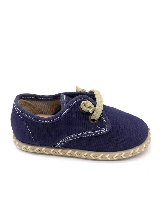 Kids Espradrilles with Laces Blue Kanvat
