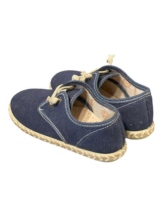Kids Espradrilles with Laces Blue Kanvat