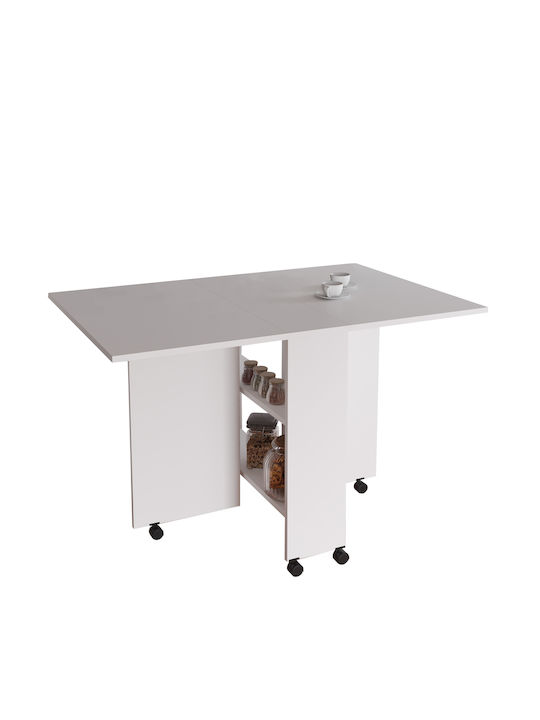 Stanley Table Dining Room Wooden with Cement Frame White 120x80cm