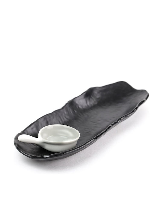 Leone Platou de Servire Oval Plastic Neagră 34x10.5buc 1buc