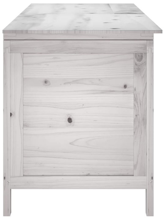 vidaXL Cutie de depozitare pentru exterior Lemn Alb L150xW50xH56.5buc