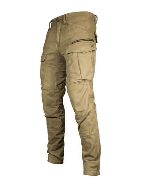 John Doe Men's Summer Cotton Motorcycle Waterproof Pants Brown