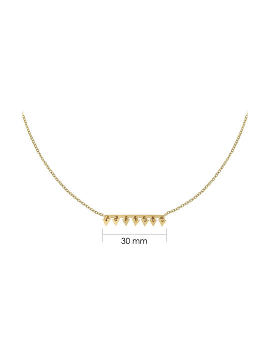 Cuoro Necklace Geometric from Gold Plated Steel