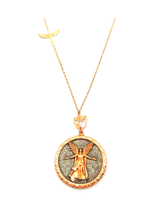 PS Silver Necklace with design Angel from Gold Plated Silver