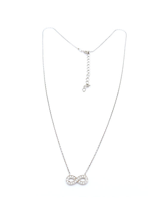 PS Silver Necklace Infinity from Silver with Zircon