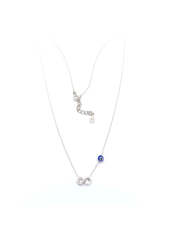 PS Silver Necklace Infinity from Silver with Zircon