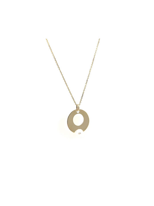 CHrysolithos Necklace from Gold 14K with Pearls