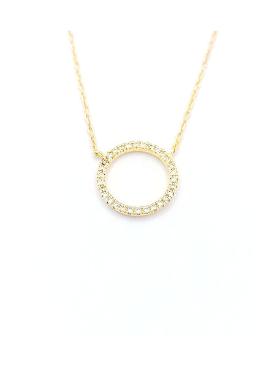 PS Silver Necklace from Gold Plated Silver with Zircon