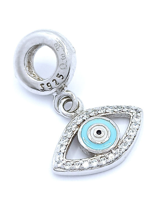 PS Silver Necklace Eye from Silver with Zircon