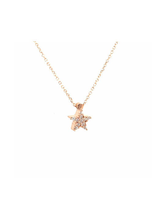 CHrysolithos Necklace with design Star from Gold 9 K