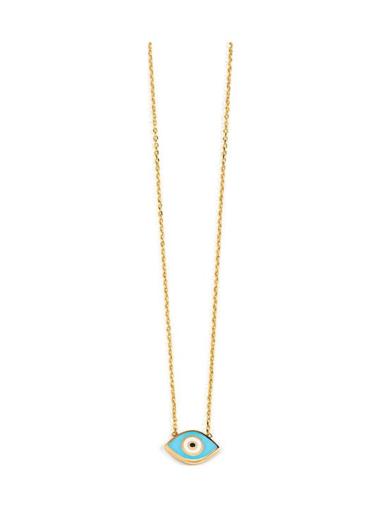 George Art Jewels Lucky Charm Necklace Made of 14K Gold Turquoise