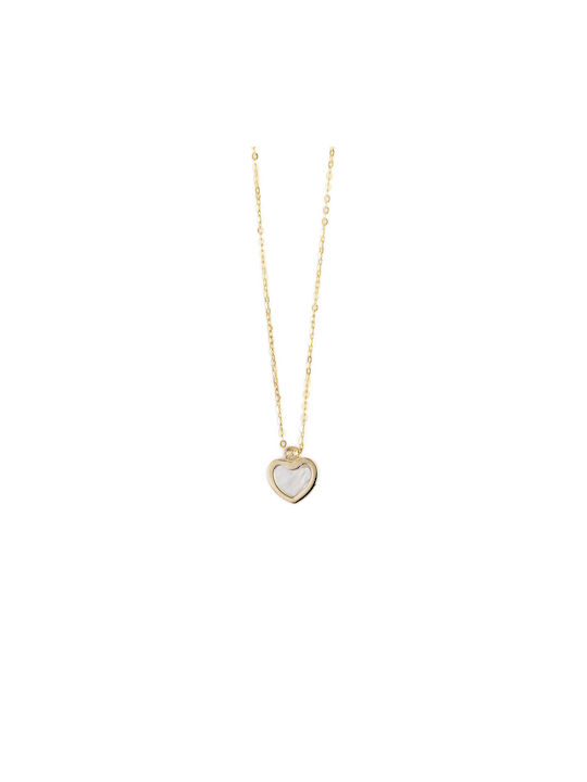 George Art Jewels Κολιέ με σχέδιο Καρδιά από Χρυσό 14Κ