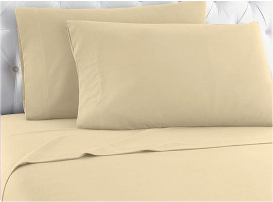 TnS Σεντόνι King Size με Λάστιχο 180x200+25εκ. Μπέζ