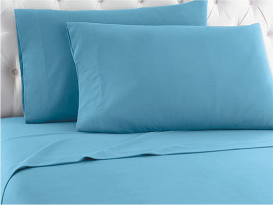 TnS Чаршаф King Size с Ластик 180x200+25см. Светлосиньо