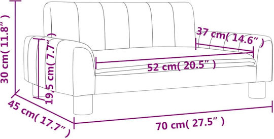 Kids Sofa Black 70x45x30cm